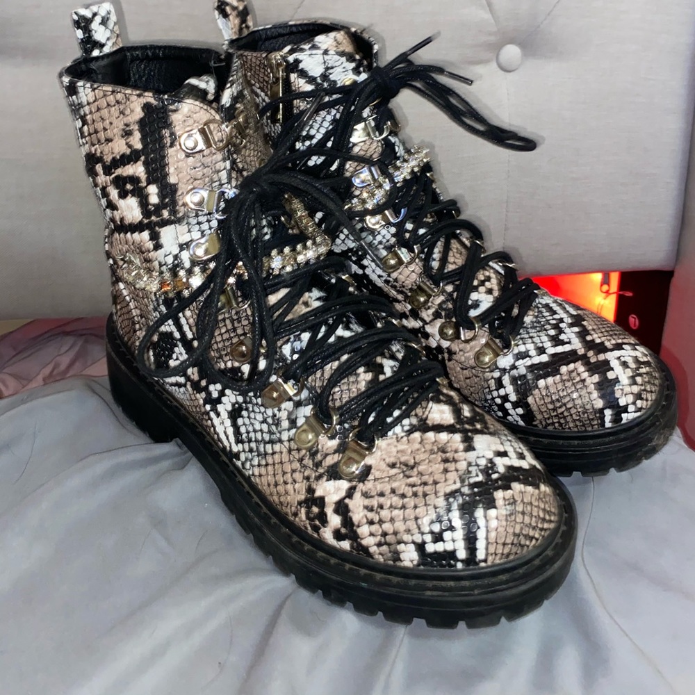 snake print camo boots